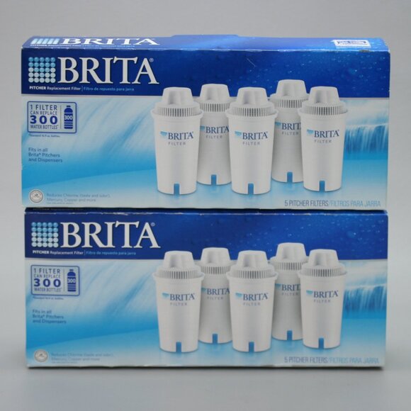 Two - 5 Packs (10) Brita 636011 Replacement Water Filters Pitchers & Dispensers - Picture 2 of 9